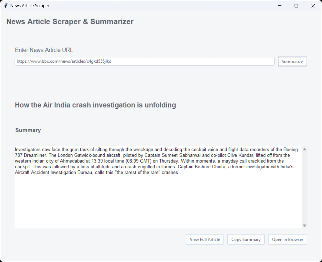 Article Summary screenshot